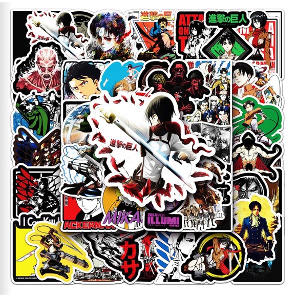 Attack On Titan Anime 50 Piece Sticker Set - Picture 1 of 6